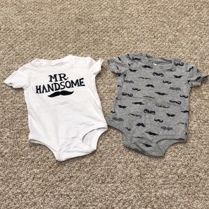 Mr. Handsome/Mustache Onesie Bundle